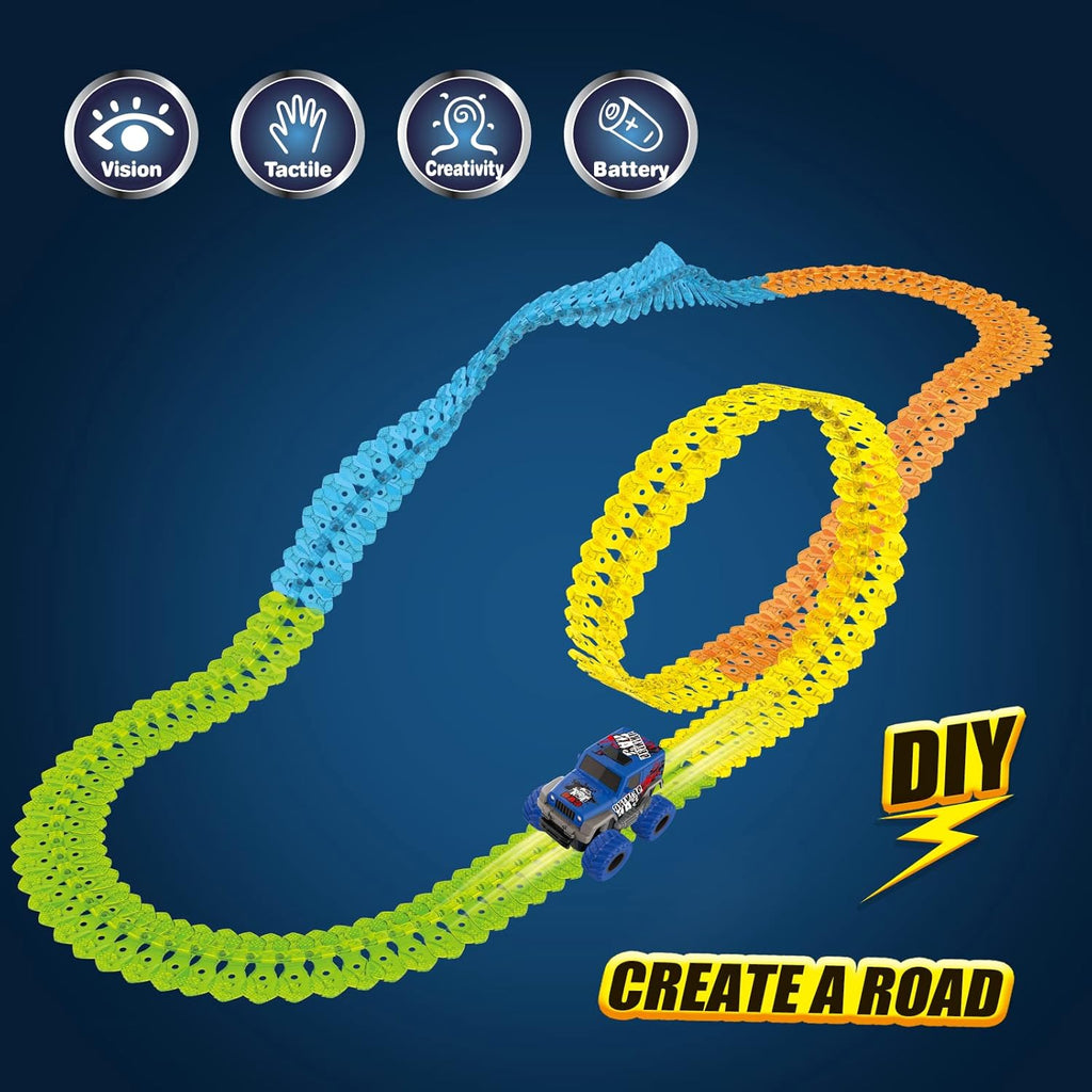 Magic Track Toy Electric Train 216Pcs Flexible Track Car N91771