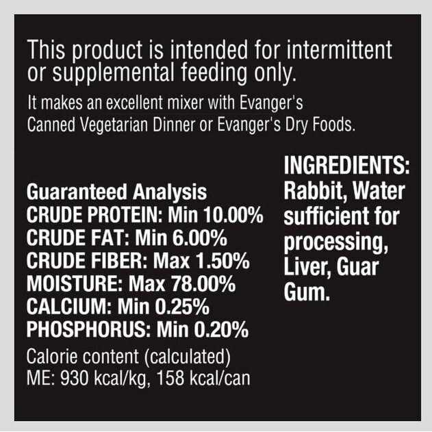 Grain Free Rabbit Canned Dog and Cat Food K42659