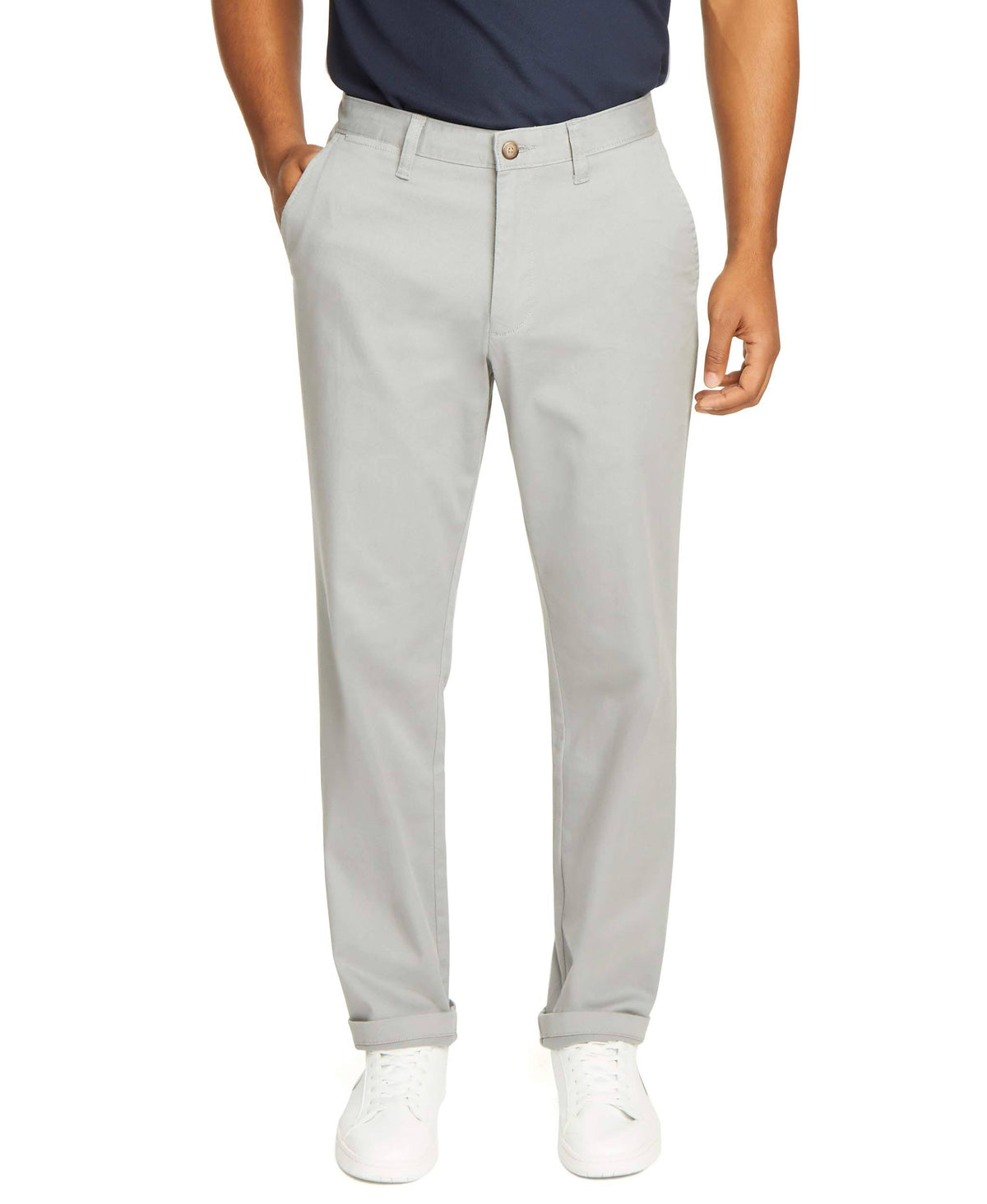 Men's Classic Fit Flat Front Stretch Solid Chino Deck Pant V10176