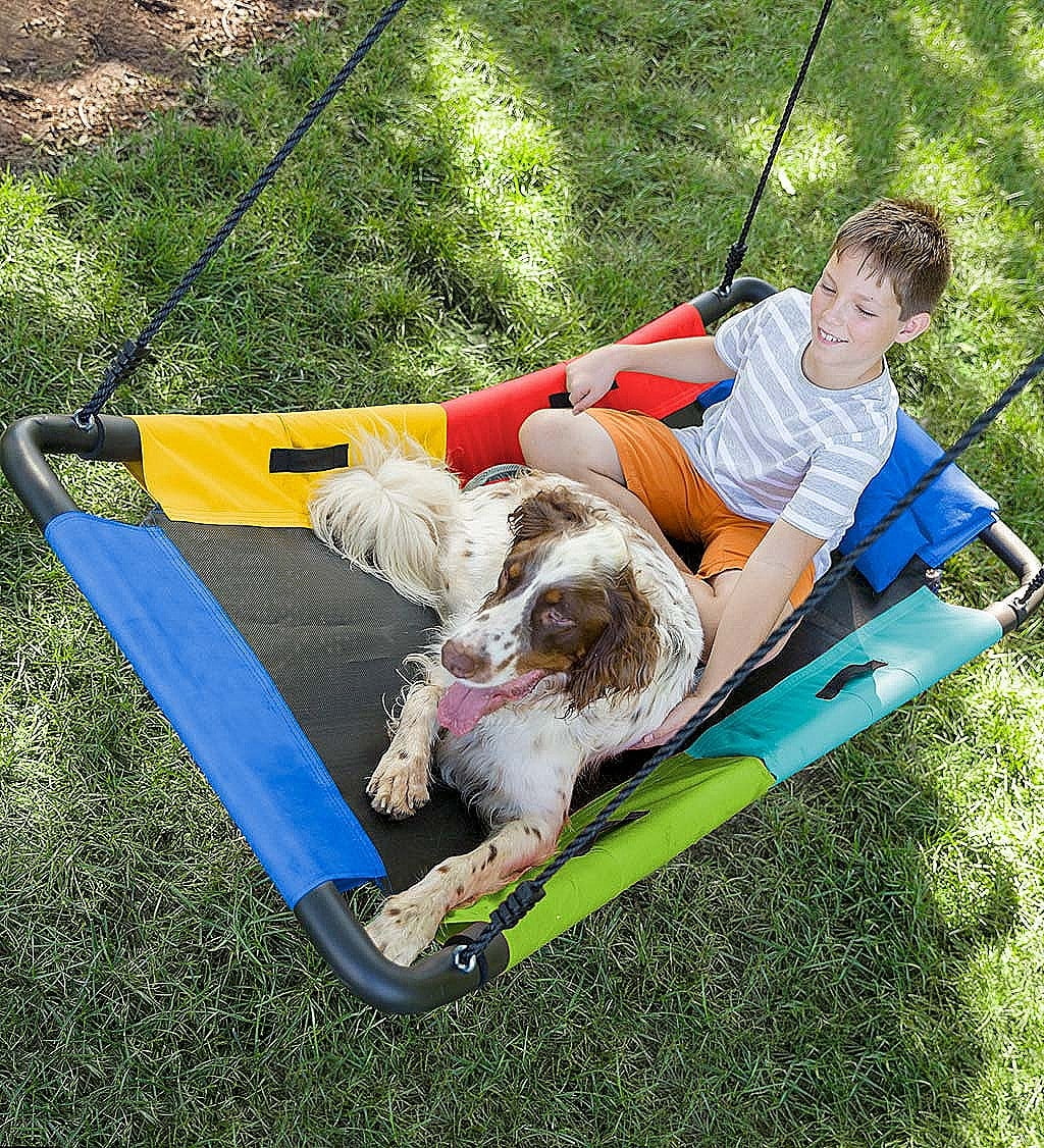 Platform Swing with Padded Steel Frame and Oxford Cloth Mat L16394