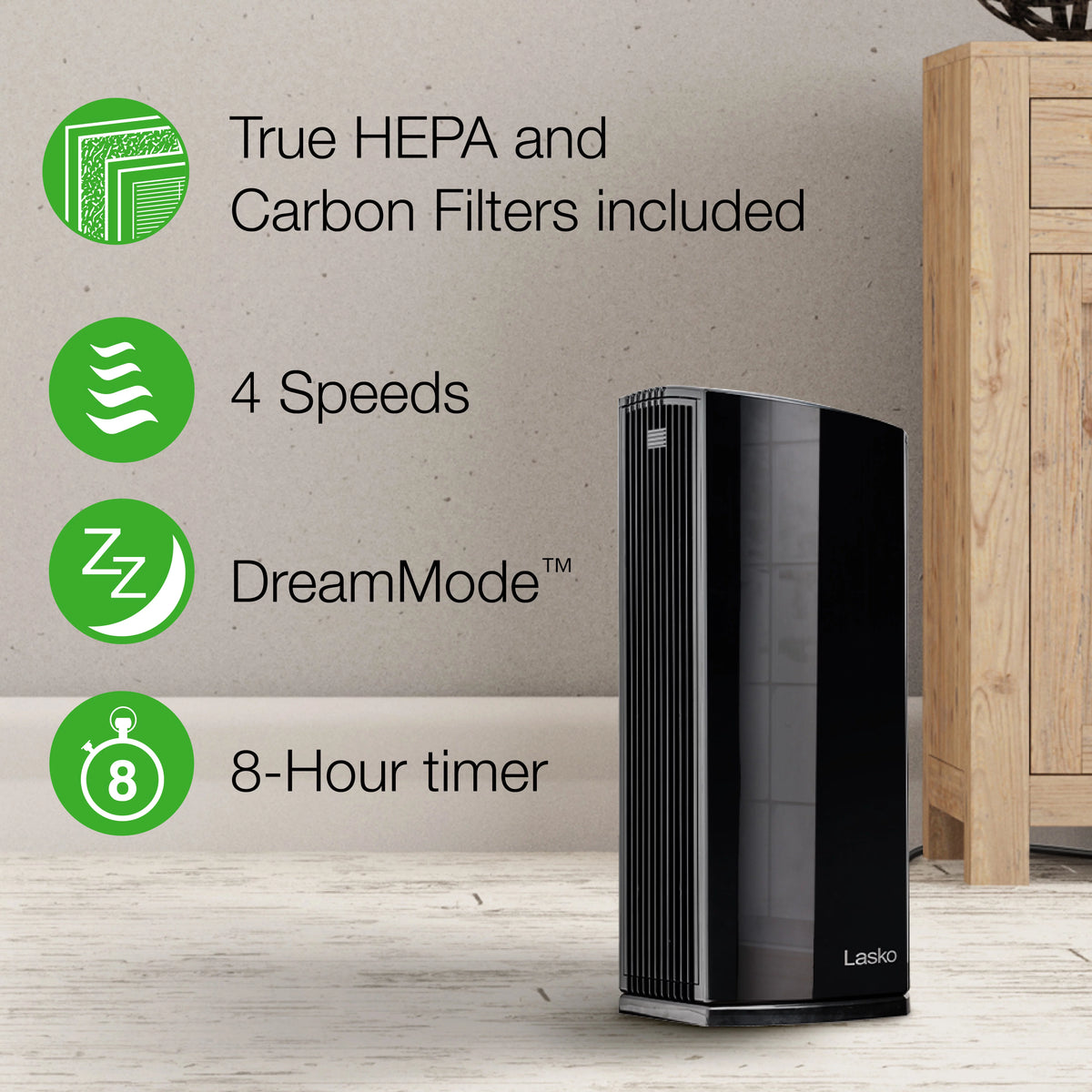 White Desktop Air Purifier with Timer U74933