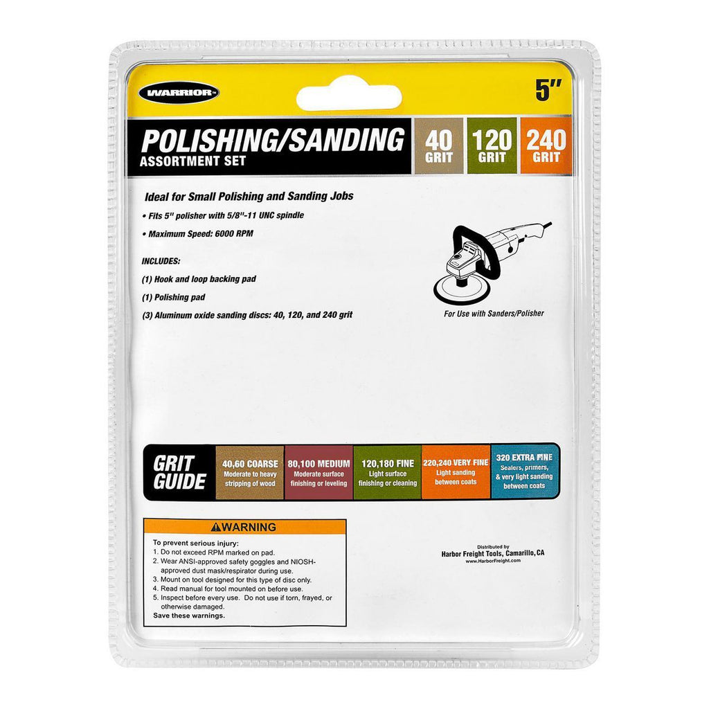 5 in. Polishing/Sanding Set, 5 Pack P423363