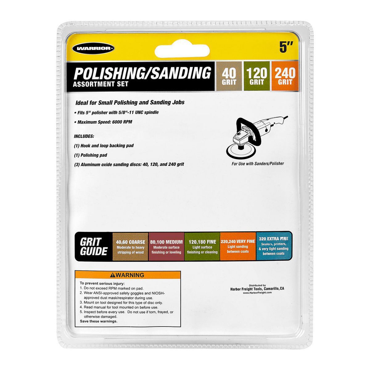 5 in. Polishing/Sanding Set, 5 Pack P423363