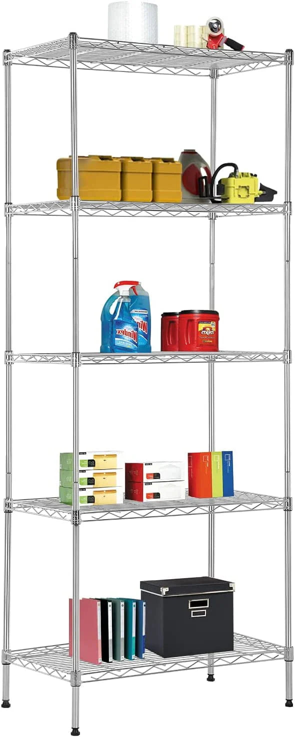 5-Shelf Black Metal Freestanding Shelves X17225