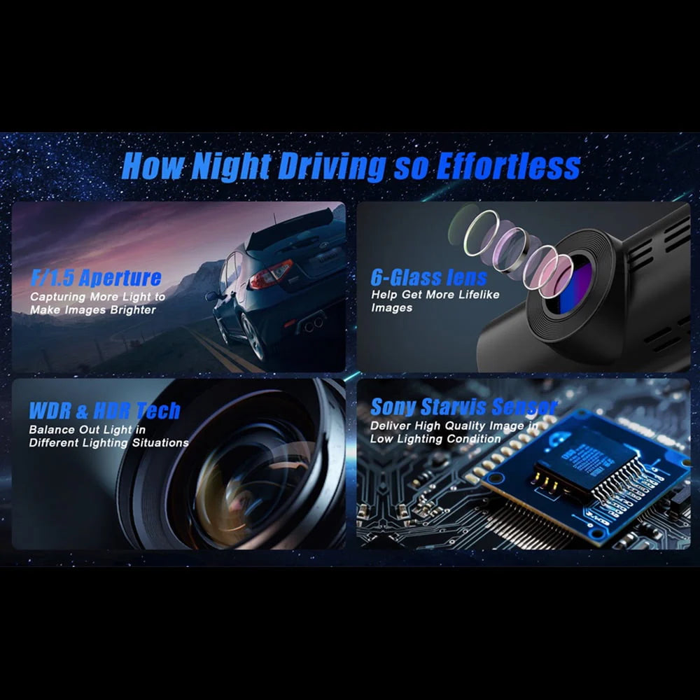 4K Dual Dash Cam Front and Rear 170° Wide Angle R94660