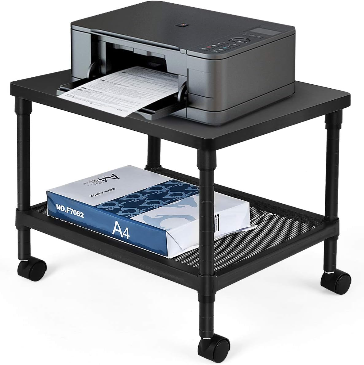 2-Tier Printer Stand with Wheels and Metal Frame M114751