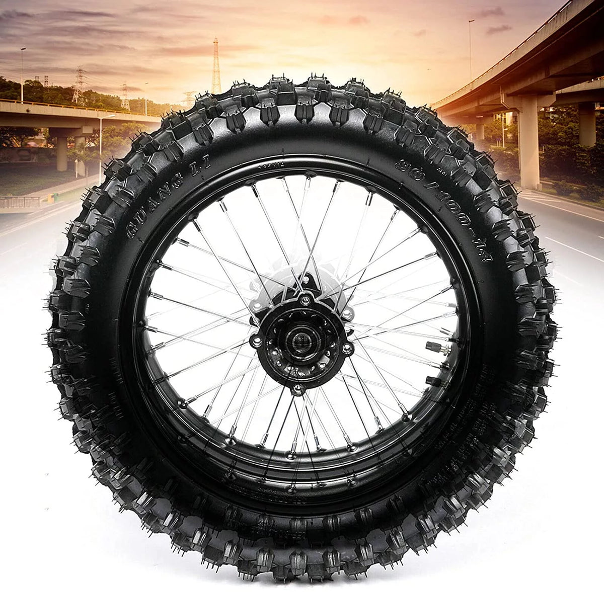 14 90/100-14 Rear Wheel Tire and Rim Inner Tube with 15mm Bearing Z8949