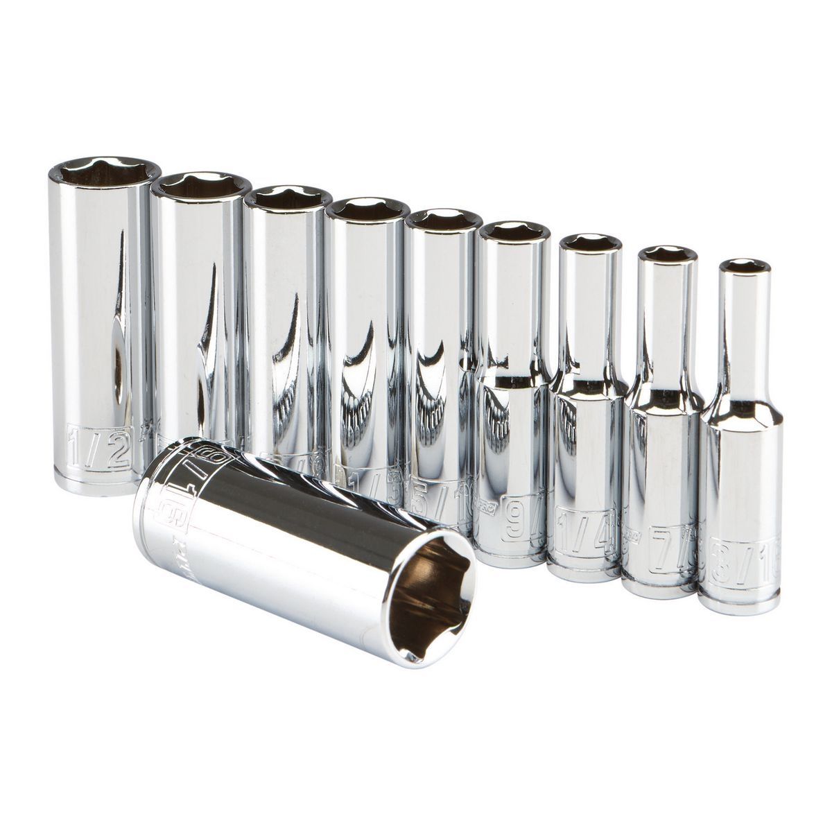 1/4 in. Drive SAE Deep Socket, 10-Piece I628