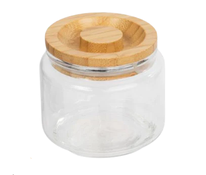 Glass Jar with Wooden Lid X8027