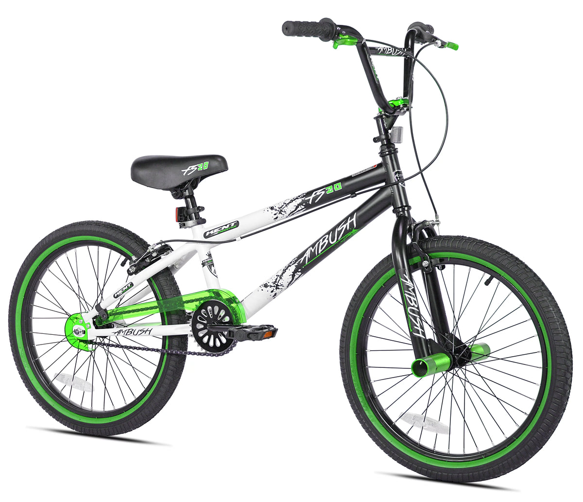 20 In. Boy's BMX Bike, Black with Blue and White Accents S201