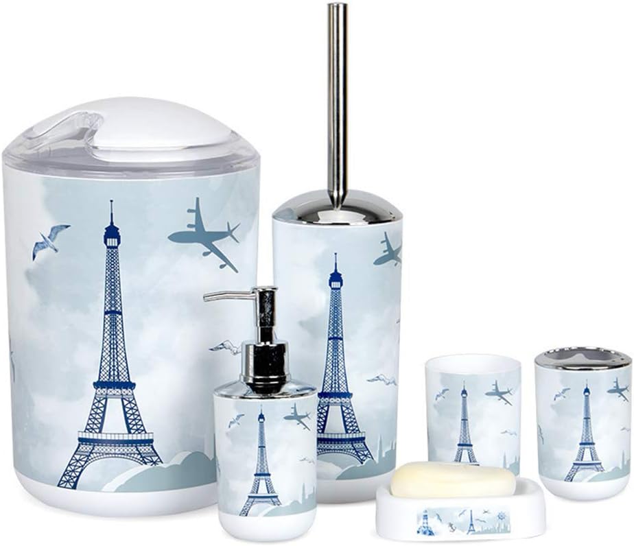 6 Pcs Black Bathroom Accessories Set K769720