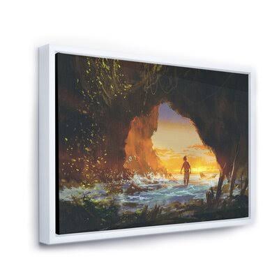 Painting on Canvas 12x22 White Floater Frame K755510