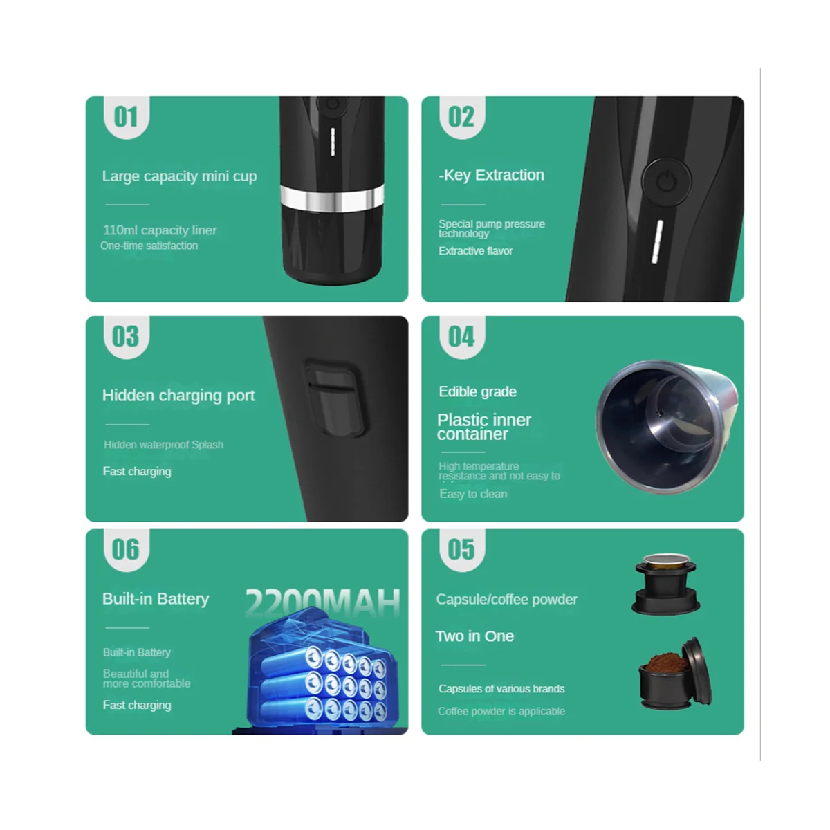 Portable Rechargeable Espresso Machine C128