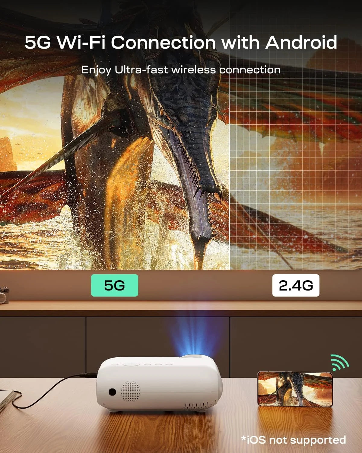 4K Ultra HD Smart Projector 1080P P9606