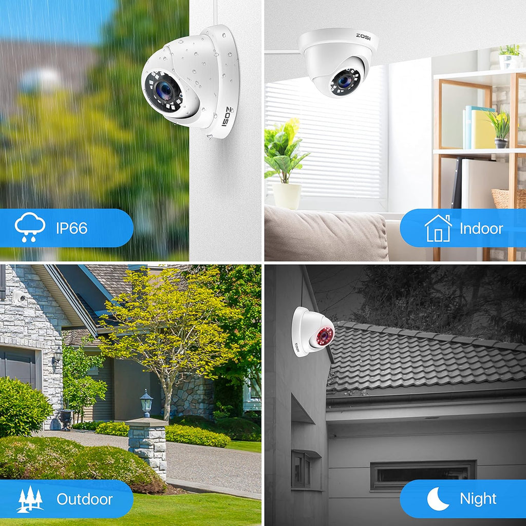 4 Pack 1080P HD Indoor Outdoor Dome Security Cameras L647843