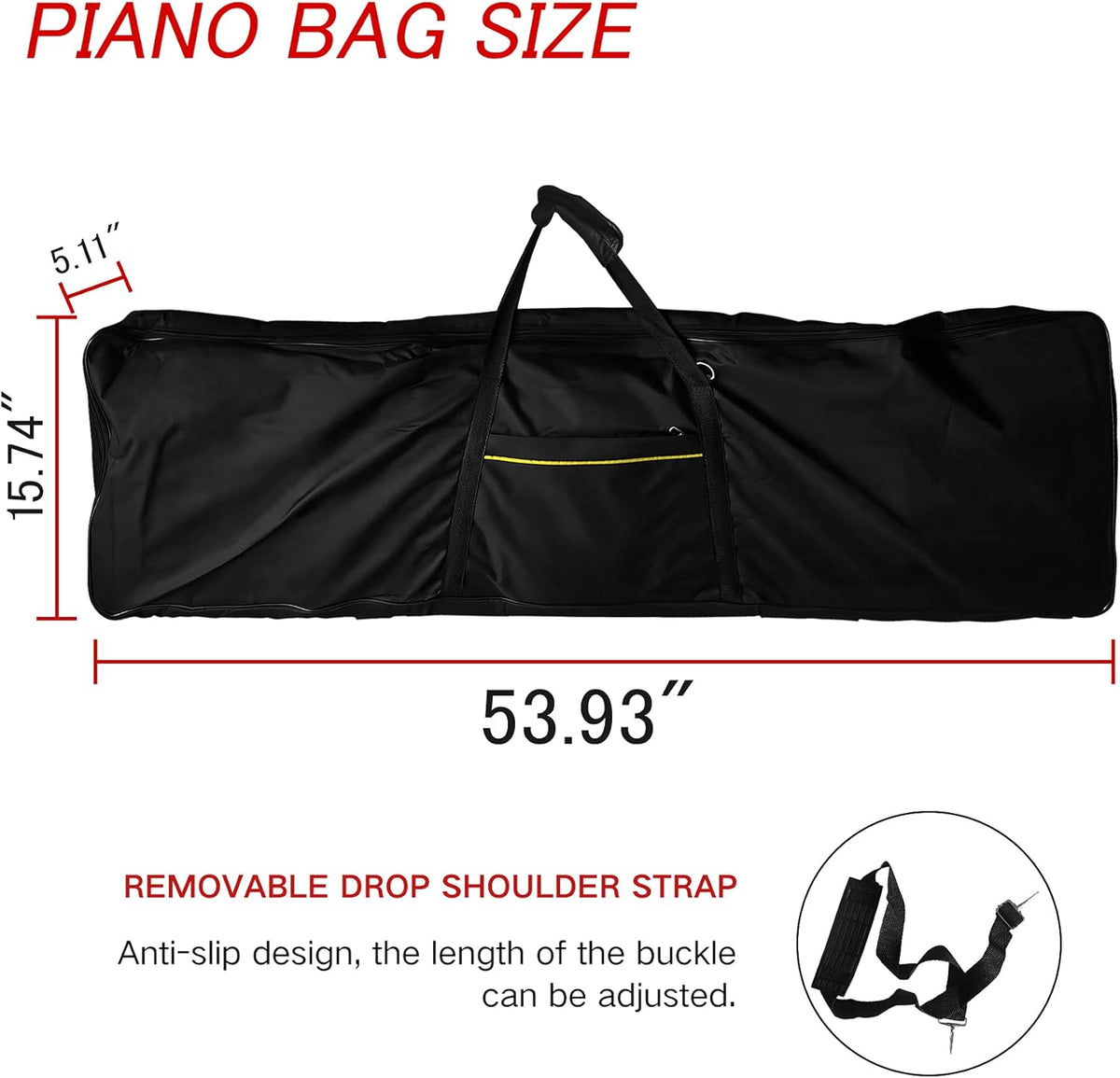 88 Key Keyboard Case Portable Adjustable Gig Bag W67678