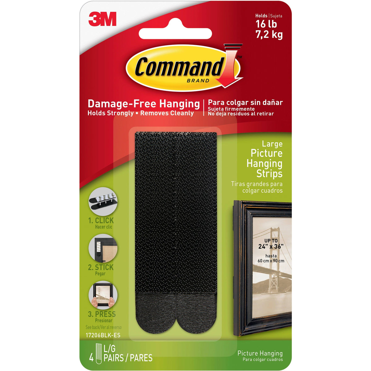 Black Picture Hanging Strips 4 Count V945