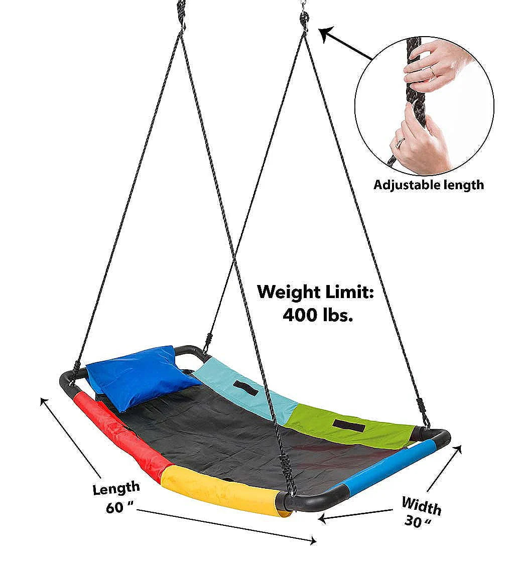 Platform Swing with Padded Steel Frame and Oxford Cloth Mat L16394