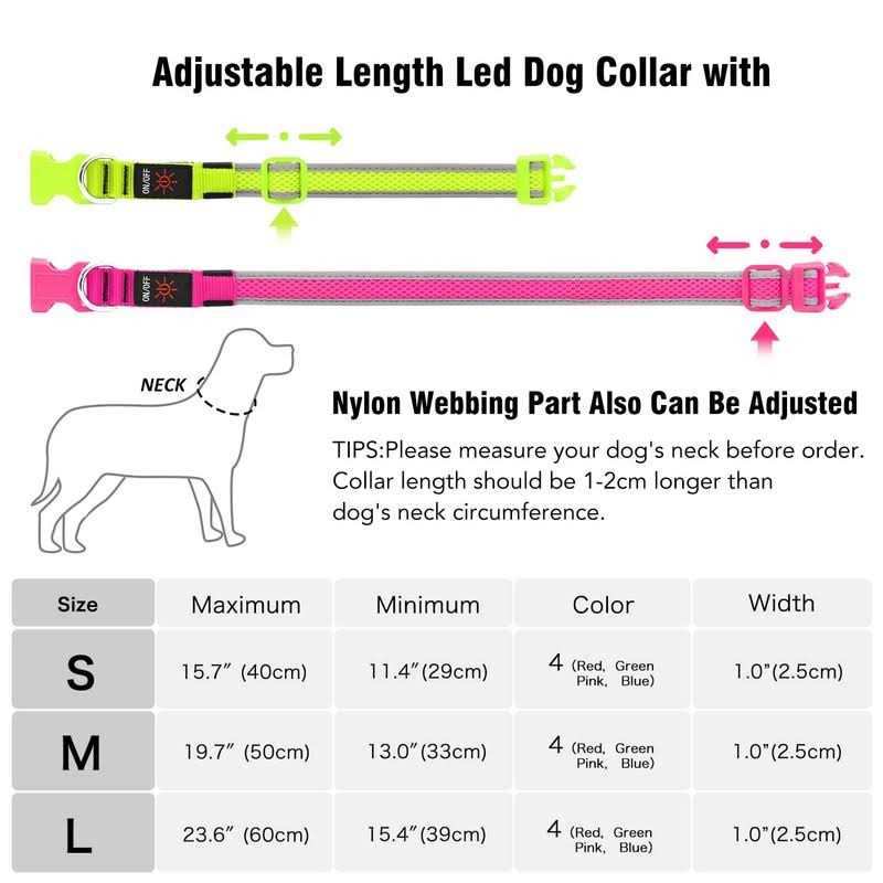 USB Rechargeable LED Dog Collar L44197
