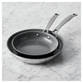 2pc Stainless Steel Ceramic Non-Stick Fry Pan Set W9539