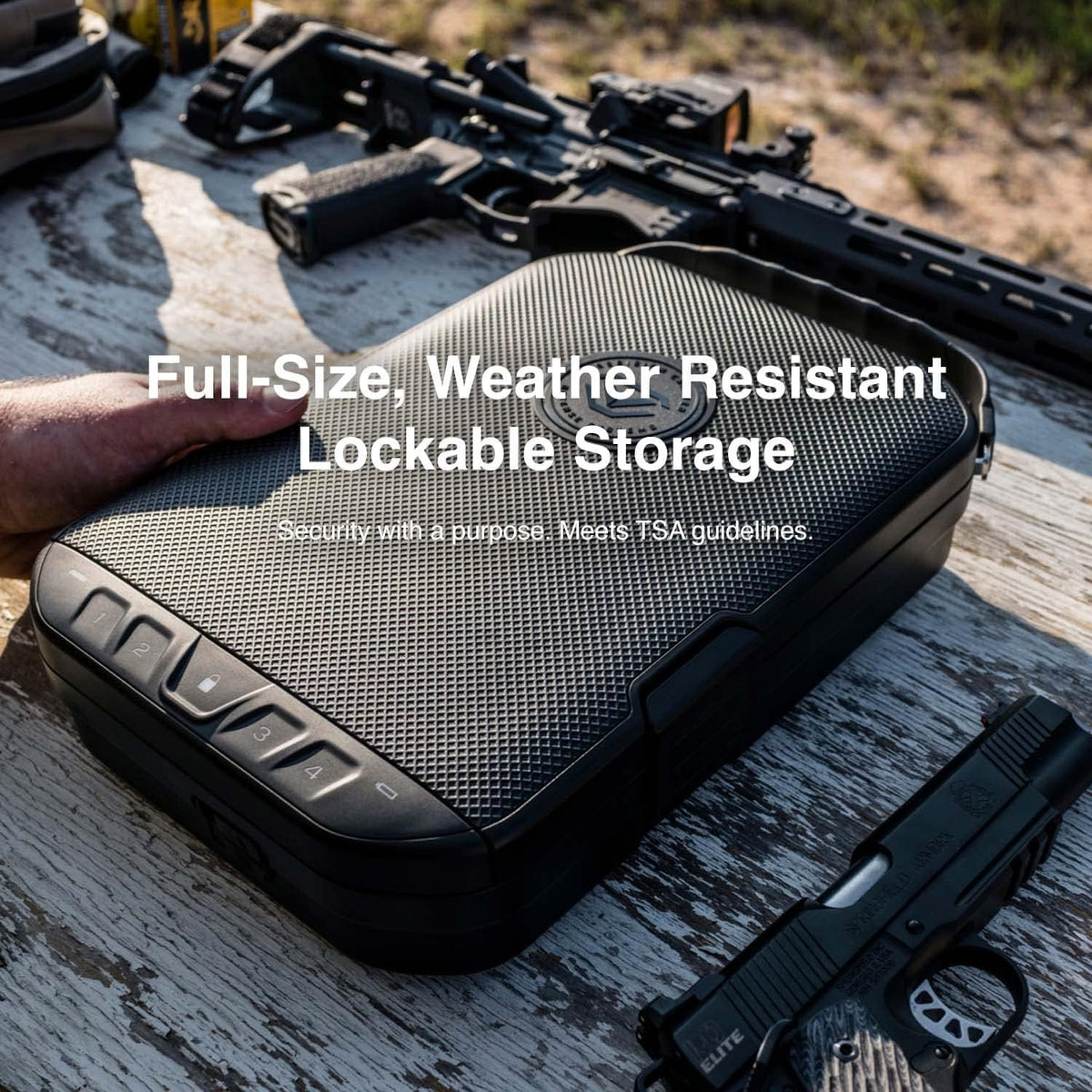 Waterproof Electronic Lock Handgun Case with Backlit Keypad V61067