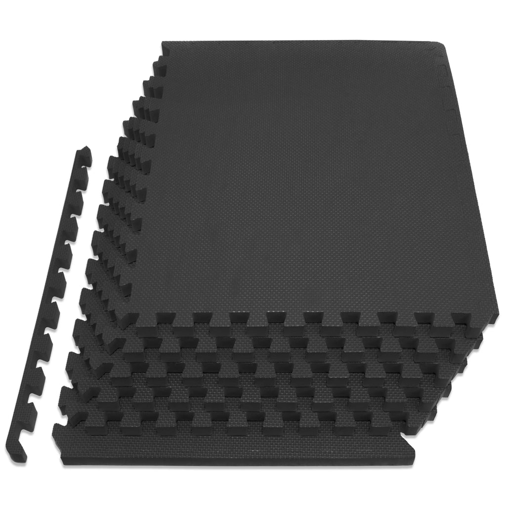 Black 1-in Exercise Puzzle Mat 6 Tiles S536