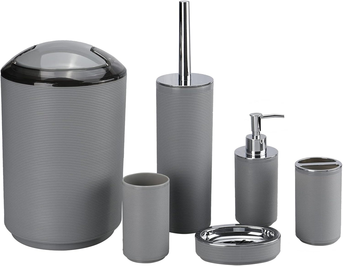 6 Pcs Black Bathroom Accessories Set K769720
