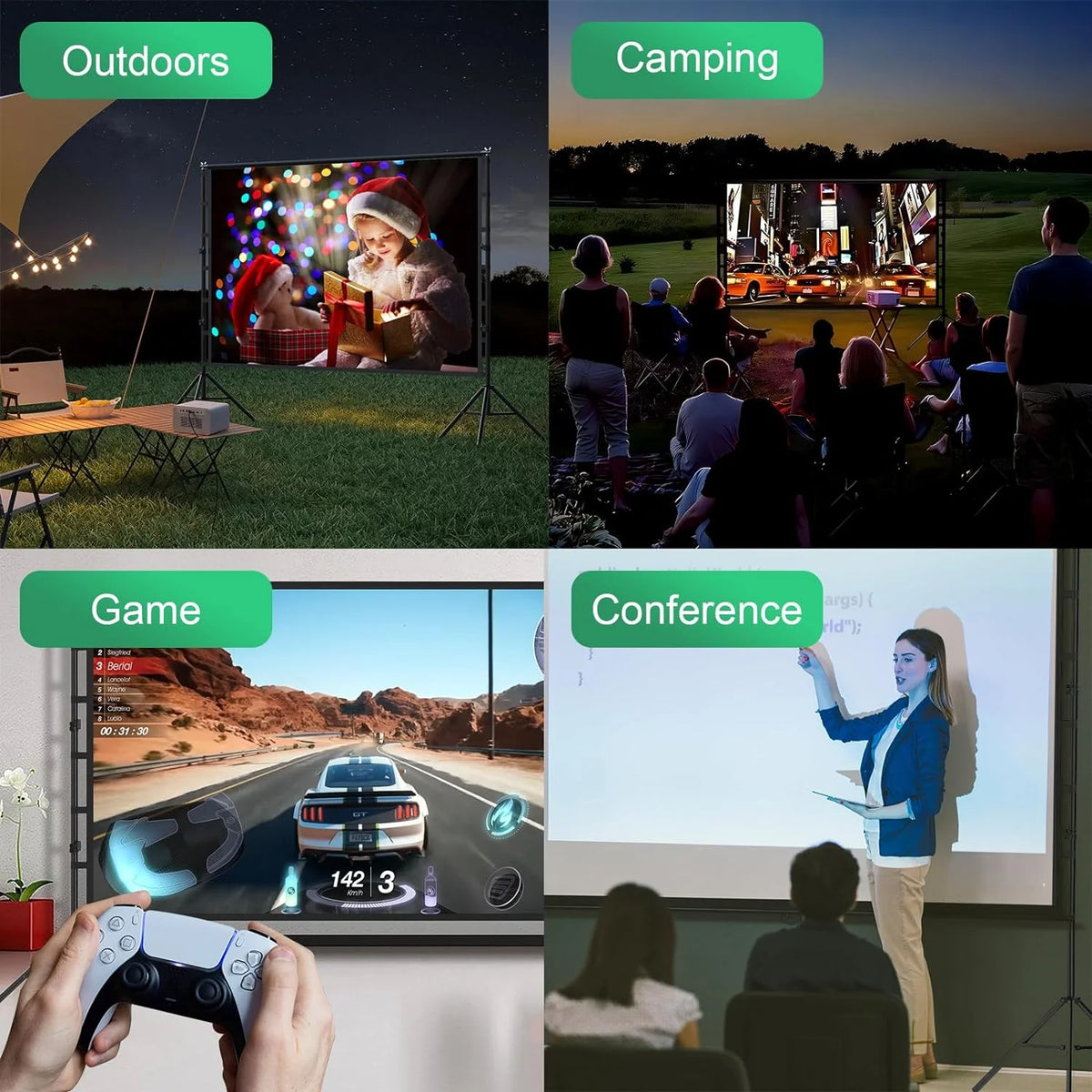 100 inch Portable Projector Screen with Stand N364596