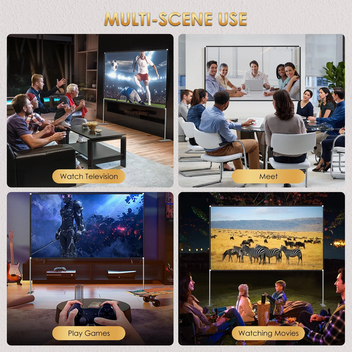 100inch Portable Projector Screen with Stand Q842