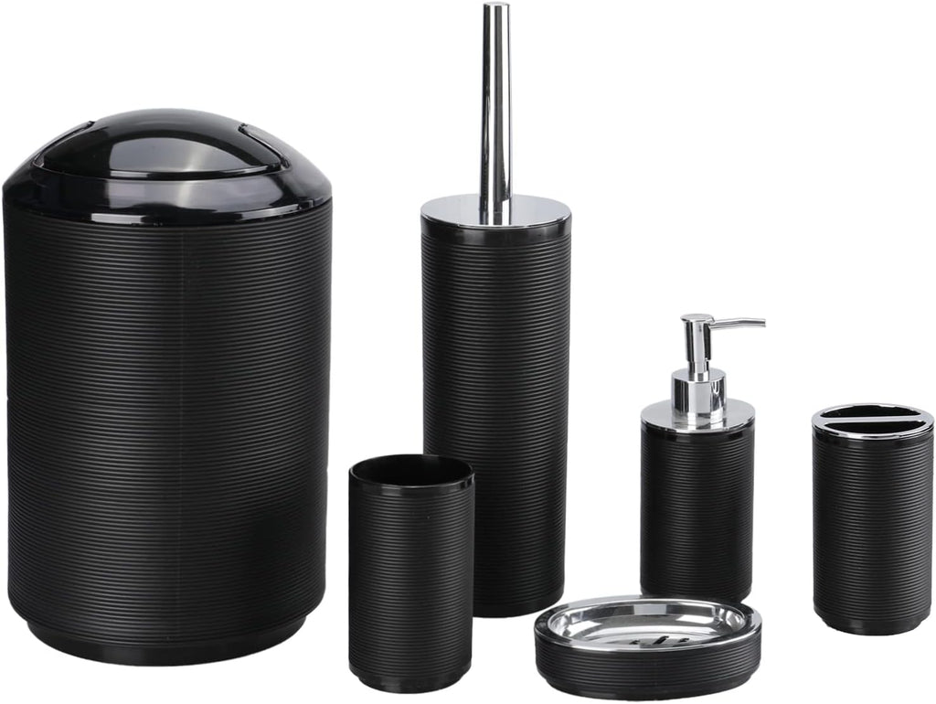 6 Pcs Black Bathroom Accessories Set K769720