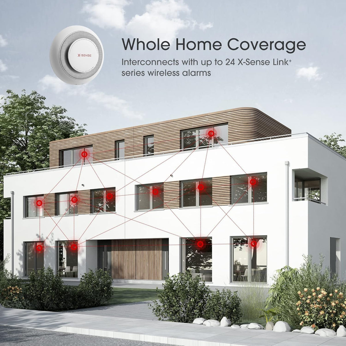 Wireless Interconnected Combination Smoke Carbon Monoxide Detector Alarm D814