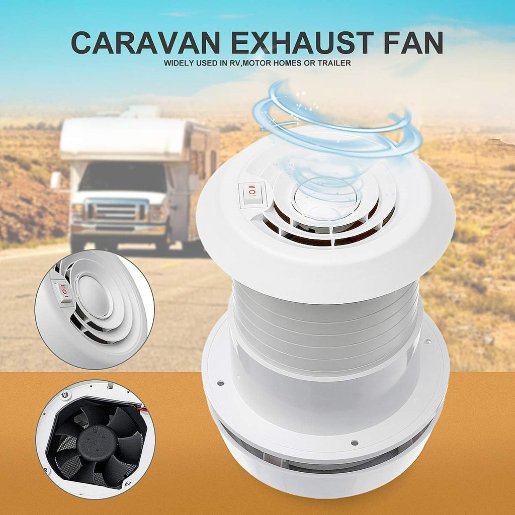 12V Roof Vent Exhaust Cooling Fan with LED Light K63950