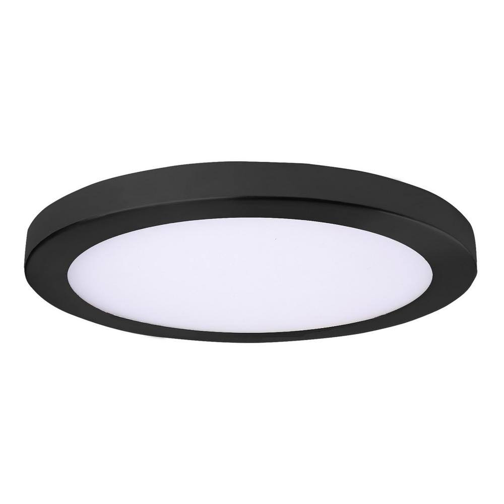 Round Black LED Outdoor Ceiling Light with Remote R79127
