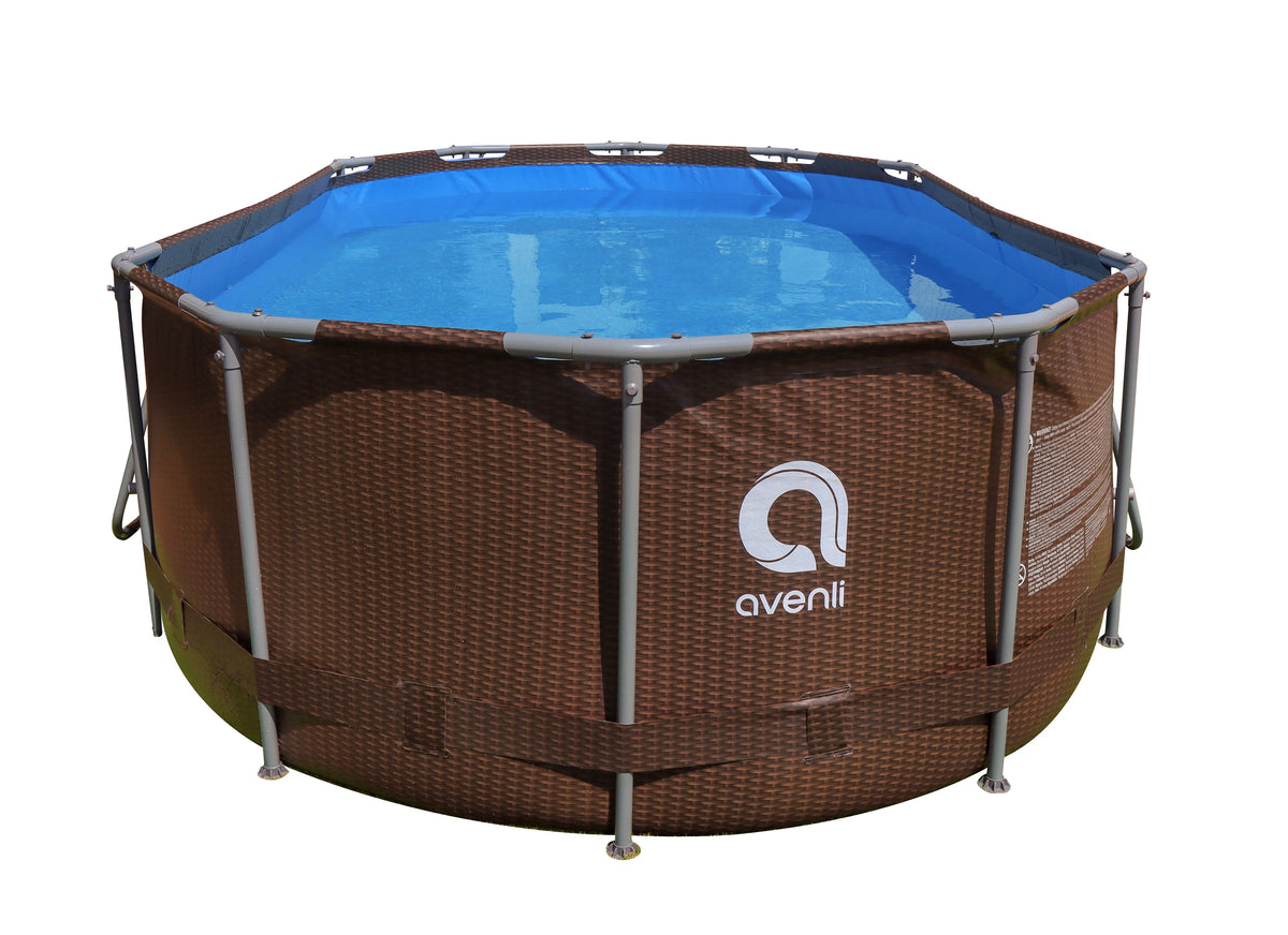 14 ft. Brown Oval Steel Frame Above Ground Swimming Pool V713