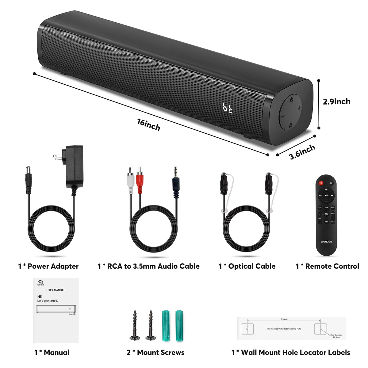 2.1CH Sound Bar with Built-in Subwoofer E27032