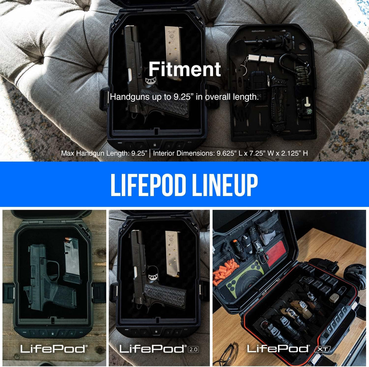 Waterproof Electronic Lock Handgun Case with Backlit Keypad V61067