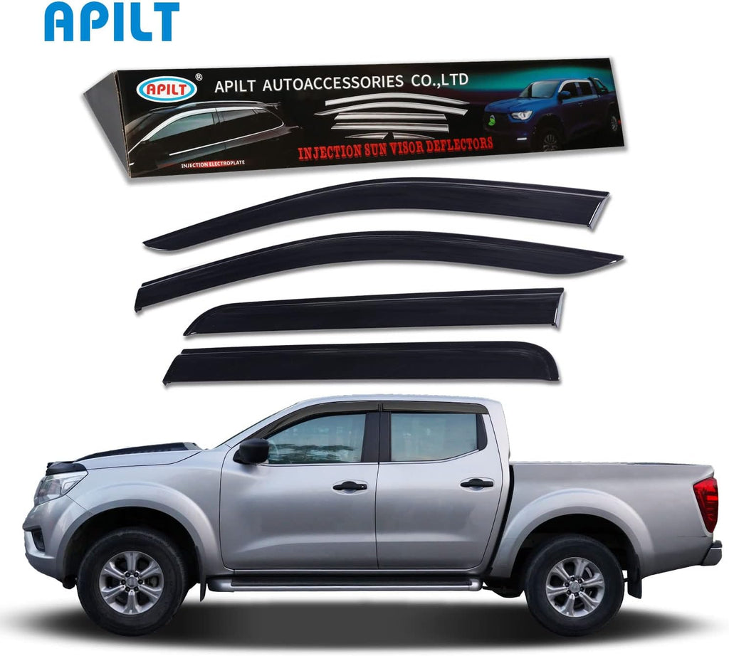 Tape-On Rain Guards Vent Visors Side Window Deflectors 4-Piece Set V907307