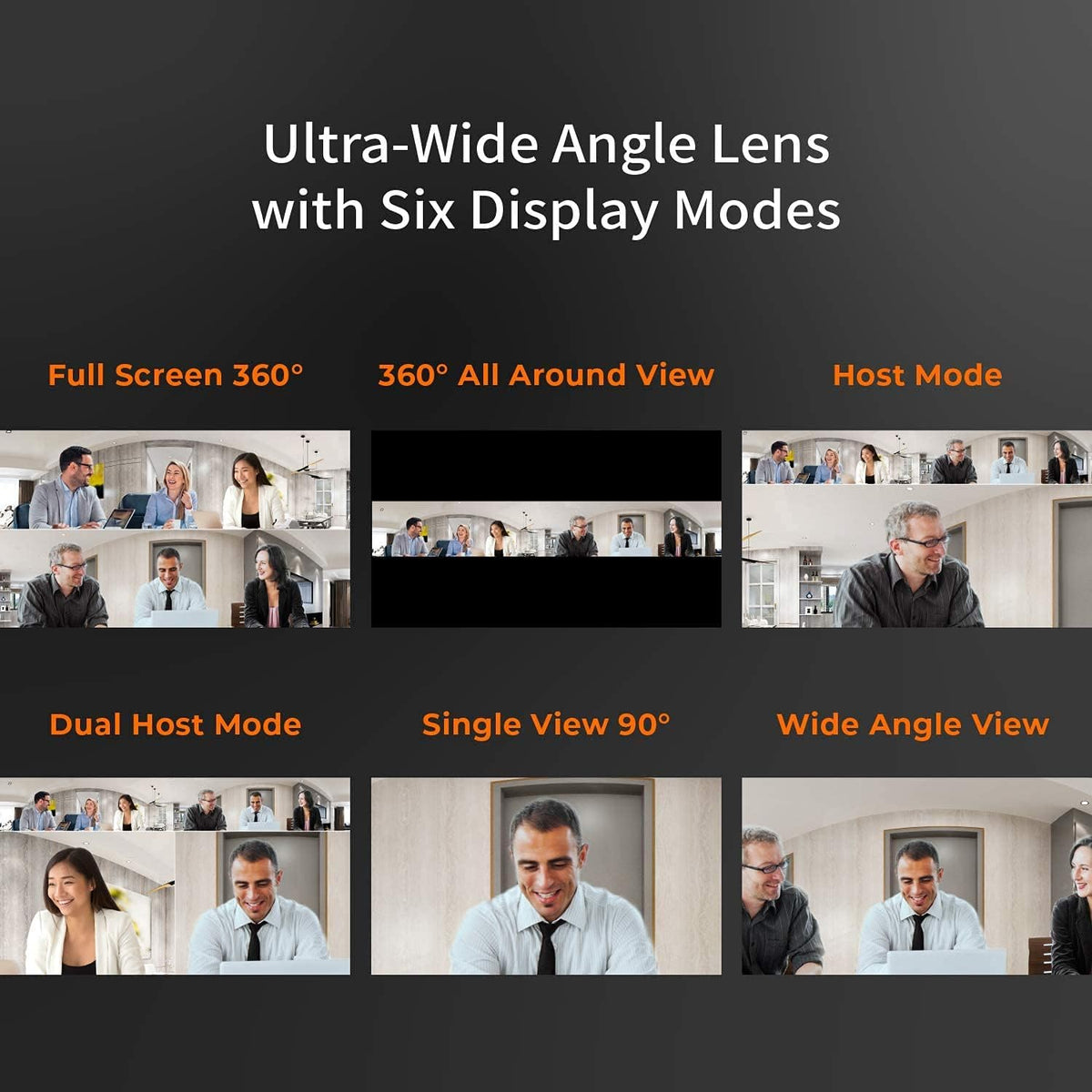 360 Degree All Around Meeting Webcam 1080P HD Video Conference Camera with Microphone USB-C Q67530