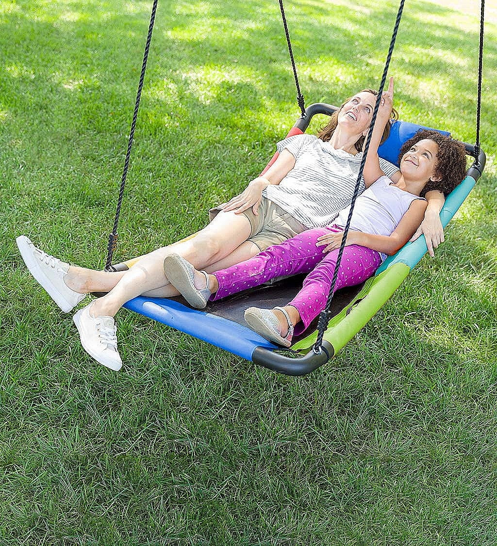 Platform Swing with Padded Steel Frame and Oxford Cloth Mat L16394