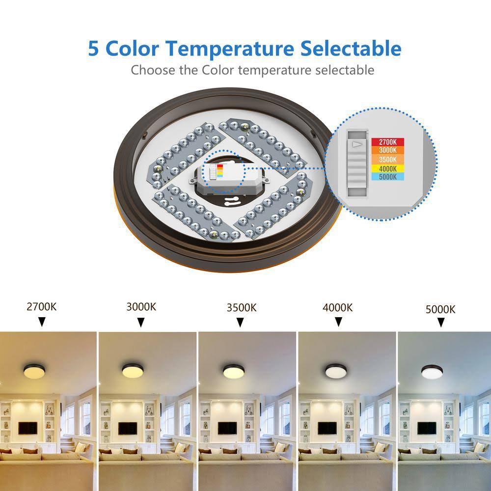 Oil-Rubbed Bronze Integrated LED Flush Mount with Glass Shade O23063