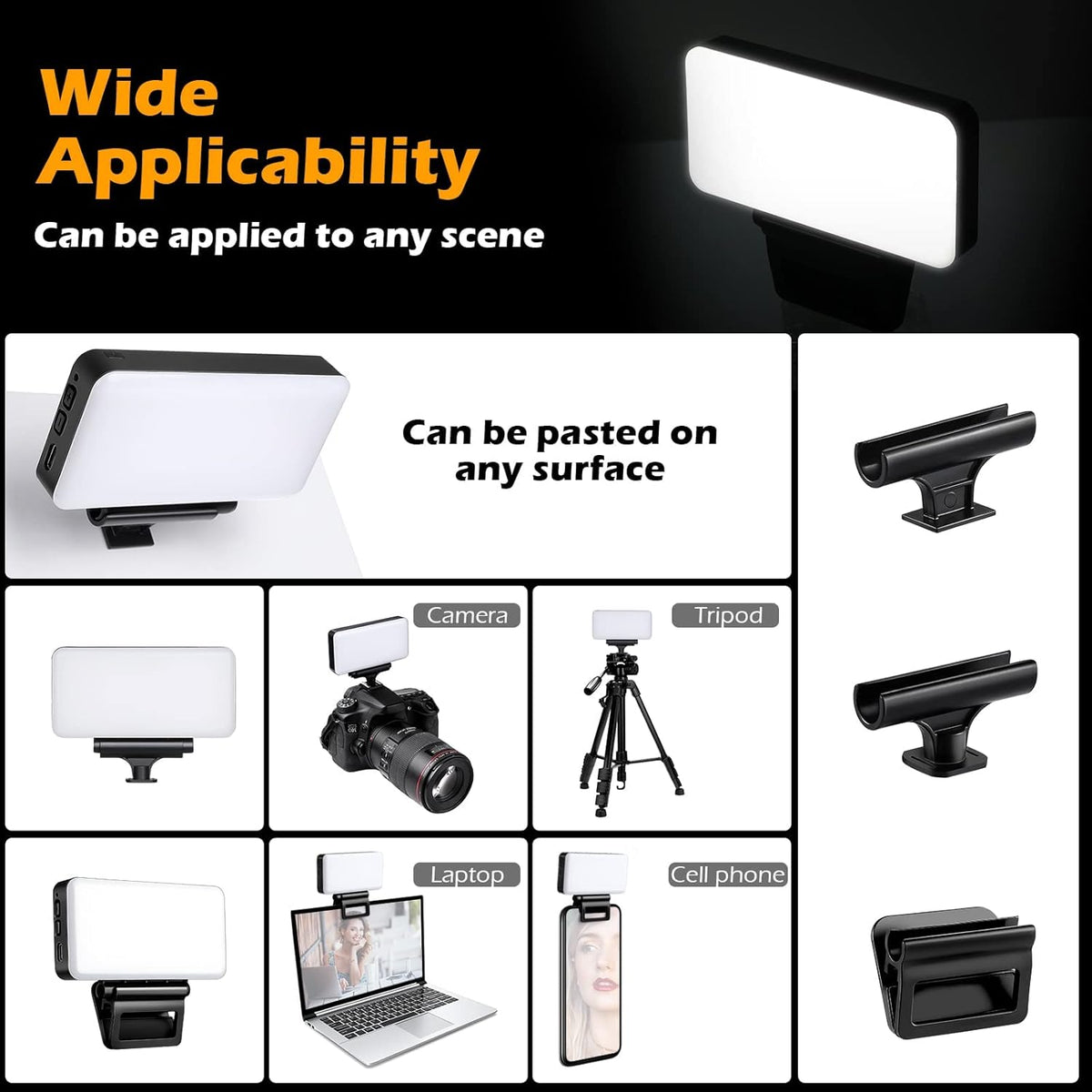 Dimmable Video Conference Lighting Kit with 3 Clips A665