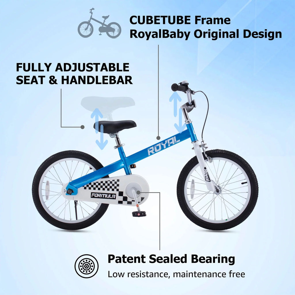 Blue Kids Bike with Training Wheels & Coaster Brake U132