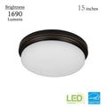 Oil-Rubbed Bronze Integrated LED Flush Mount with Glass Shade O23063