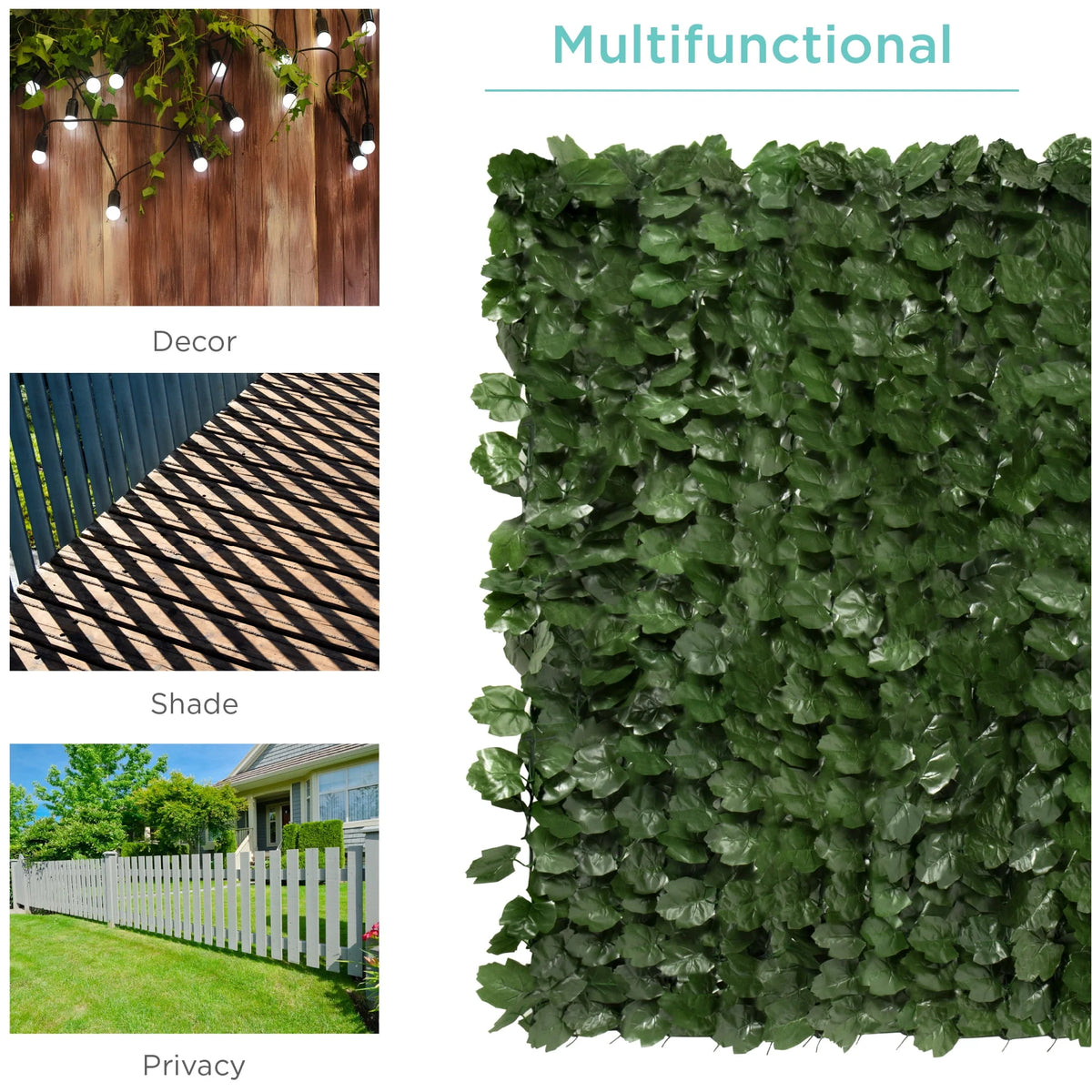 94x59in Artificial Faux Ivy Hedge Privacy Fence Screen Q456
