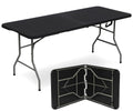 6ft Black Portable Plastic Folding Table T134