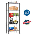 5-Shelf Black Metal Freestanding Shelves X17225