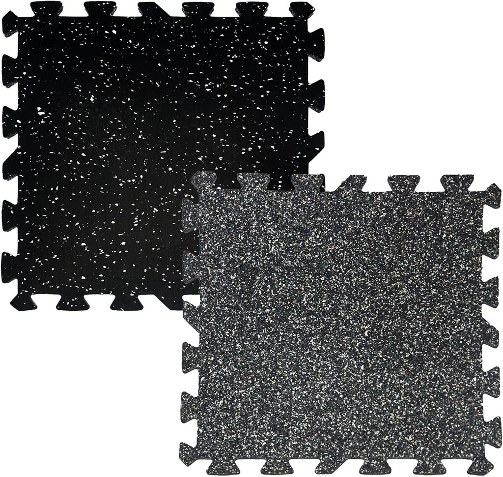 0.6'' Thick Interlocking Exercise Equipment Mat 19'' X 19'' 6 Tiles Rubber Flooring W63110