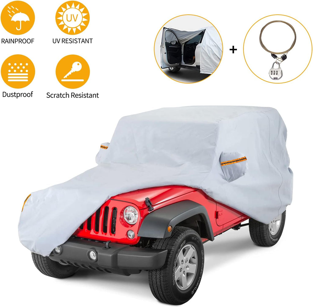 Waterproof Car Cover with Driver Door Zipper H3623