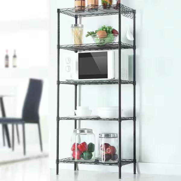 Black 5-Tier Heavy Duty Steel Storage Shelving Unit X322936