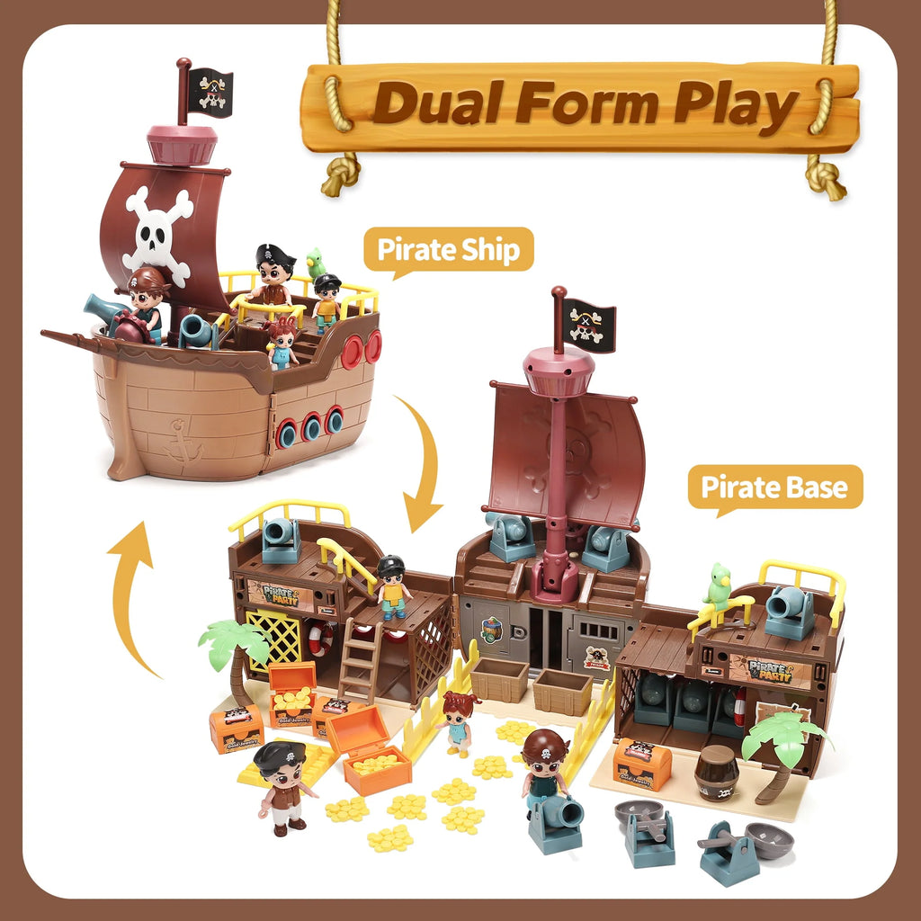 Brown Pirate Boat Toys Z392227